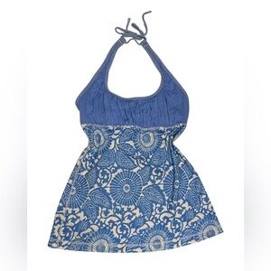 Vintage Lululemon Blue Floral Halter Top